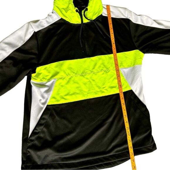 CSG Quarter Zip Pullover Hooded Neon Windbreaker Hoodie Jacket. Pockets. Medium. - Picture 4 of 6